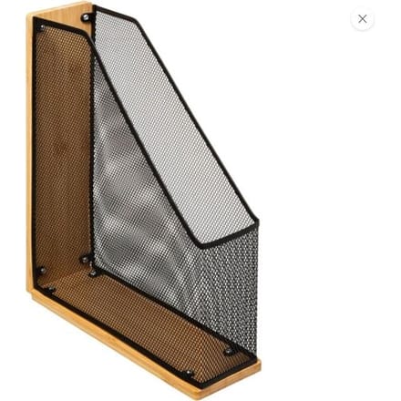 5Five lectuurbak/tijdschriftcassette mesh - 9 x 27 x 33 cm - bamboe hout