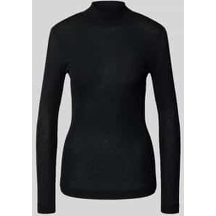 Shirt met lange mouwen van viscosemix met opstaande kraag