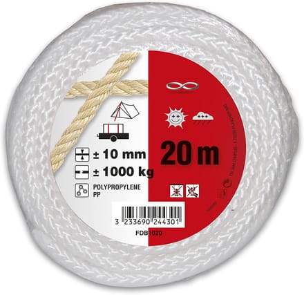 Gevlochten polypropyleen touw 10 mm, 20 m – Voor diverse toepassingen
