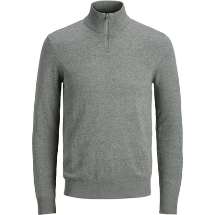 Jack & Jones - Heren Trui Emil Knit Half Zip - Grijs - Maat S