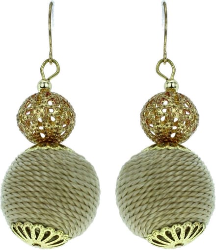 Behave Oorhangers beige en goudkleur