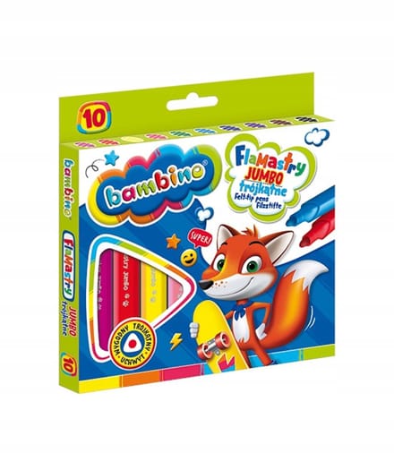 Bambino Jumbo Driehoekige Stiften - 10 Levendige Kleuren