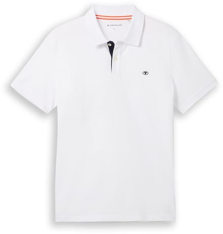 Tom Tailor - Piqué-poloshirt van katoen - Maat S - White