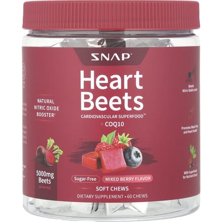 Snap Supplements, Hartslag + CoQ10, Gemengde Bessen, 60 Zachte Kauwtabletten