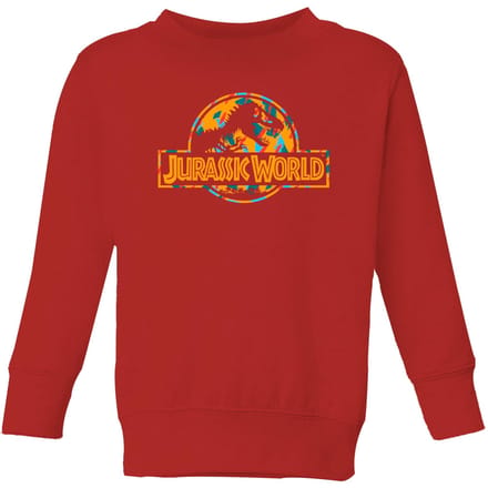 Jurassic Park Logo Tropical Kids' Sweatshirt - Red - 122/128 (7-8 jaar)
