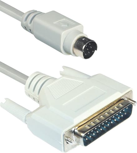 Mini DIN 8-pins naar 25-pins SUB-D kabel voor Mac Imagewriter en Epson / beige - 1,8 meter