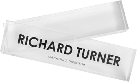 Gepersonaliseerd Acryl Naambord voor Bureau Stevig 20 cm