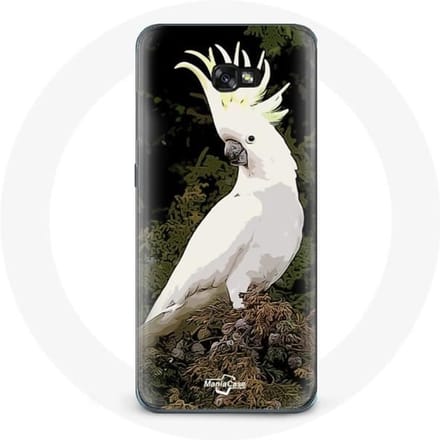 Case voor Samsung Galaxy A8 2016 Kaketoes Papegaaien Wit aan de boom