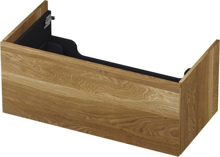 INK wastafelonderkast 1 lade greeploos push to open echt hout 90x45x38cm, massief eiken aqua