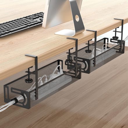Desk Cable Management Tray Zwart, 2-Pack