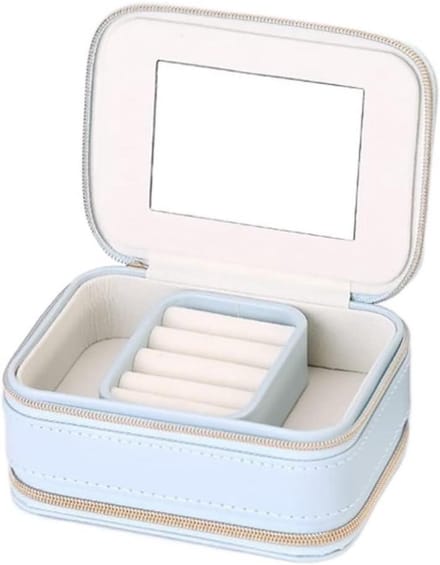 Juwelendoos PU - Sieraden organizer - Reizen Opslag - Compact Lichtgewicht - 11.8 x 5 cm - Blauw