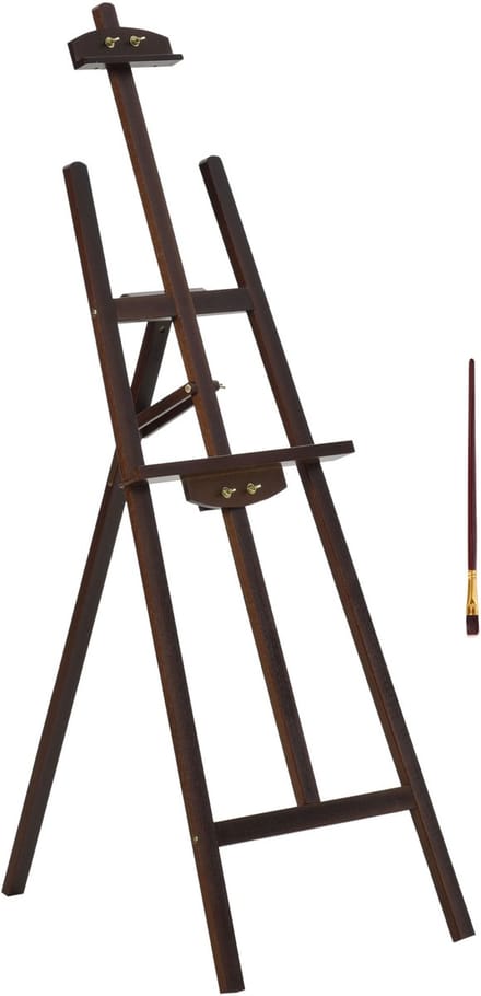 HOMCOM-schildersezel-hout-51,5x71,5x134,5cm-koffiekleur