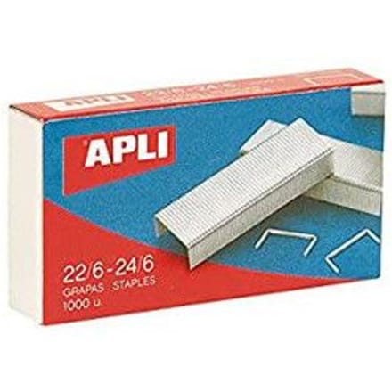 Agrafes - APLI - Boite de 1000 - 22/6 mm - 24/6 mm - Acier