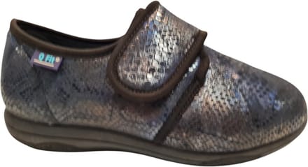 Q Fit Geneve 2 Blue Silver Dames Verbandpantoffels - Blauw - 38