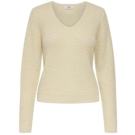 Jacqueline de Yong Trui Jdyellen L/s V-neck Pullover Knt 15308897 Whitecap Gray Dames Maat - L