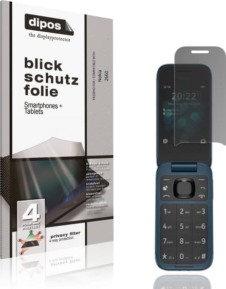 dipos – Matte Privacy Screenprotector geschikt voor Nokia 2660 | Anti-Spy Beschermfolie