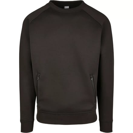Urban Classics - Raglan Zip Pocket Crewneck sweater/trui - S - Zwart