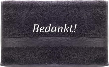 Handdoek - Bedankt - 100x50cm - Grijs