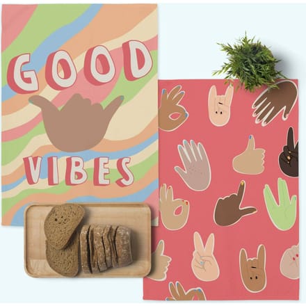 Set van 2 theedoeken Good Vibes | Aware