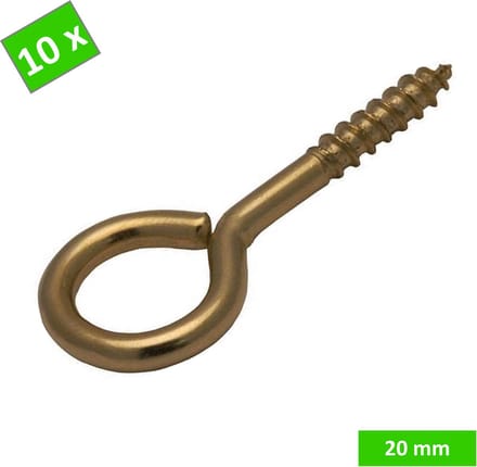 TQ4U Schroefoog messing - 20 mm - Ø 3.2 mm - 10 stuks