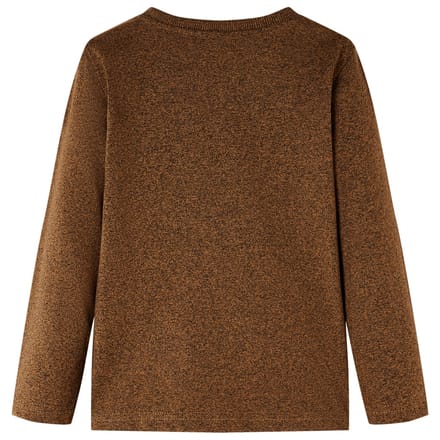 vidaXL - Kindershirt - met - lange - mouwen - 116 - gemêleerd - cognackleur