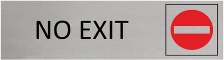 CombiCraft Aluminium deurbordje No exit 165x45mm met tape - per stuk