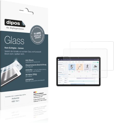 dipos – 2x Matte Pantserfolie geschikt voor Aobante K80 10.1 | 9H Screenprotector