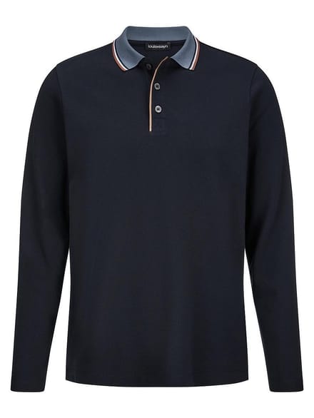 Poloshirt lange mouwen Van Louis Sayn blauw