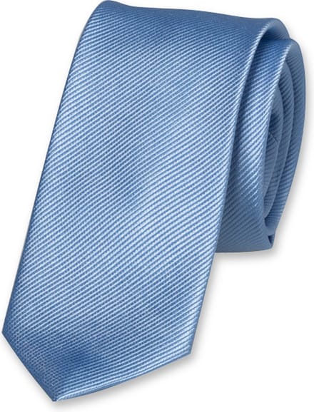 E.L. Cravatte Smalle Stropdas - Lichtblauw - 100% Zijde