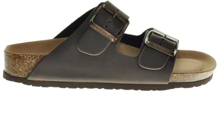 Donkerbruine Slippers Tweeband Bionatura maat 38