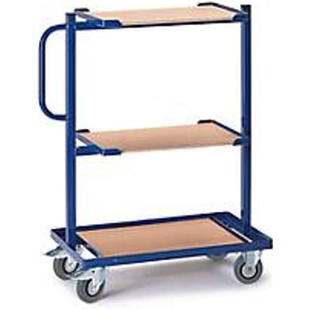 Bijzetwagen, met houten legborden, vast