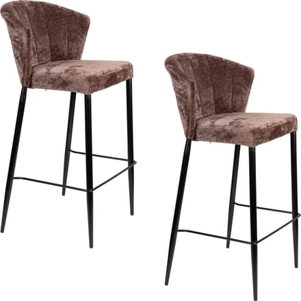 Dutchbone Georgia Barkrukken rugleuning 73 cm Paars - Set van 2
