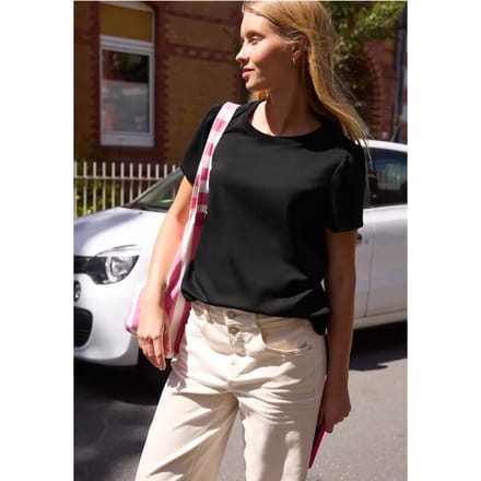Effen Shirt met plooien