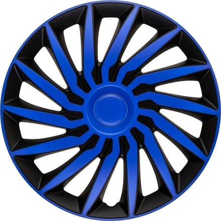 AutoStyle 4-Delige Wieldoppenset Kendo 15-inch zwart/blauw