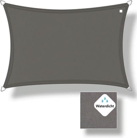 Buitenkado schaduwdoek waterdicht 2 x 4m, antraciet