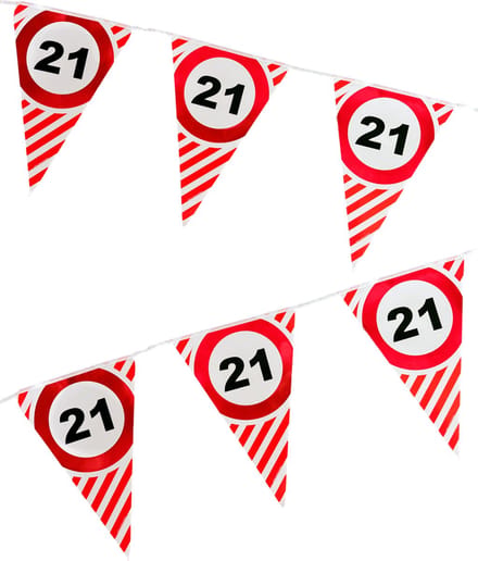 3BMT® Vlaggenlijn verjaardag 21 jaar - 3 meter