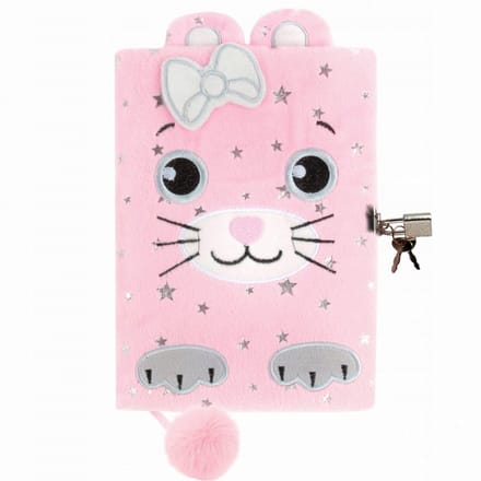 Derform - Pluche Dagboek - Kattenthema - Met Slot - Kidea