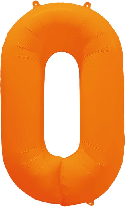 Riethmüller - Folieballon cijfer 0 - neon oranje - 86 cm
