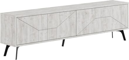 Hocus Picus TV Meubel 4 Deuren - Antiek Wit - 180x30x50 cm
