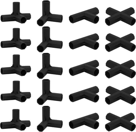 Kasframe Connectoren - Bouwkoppelingen - Kassen Bouwen - 4 Soorten - 11 mm - Zwart