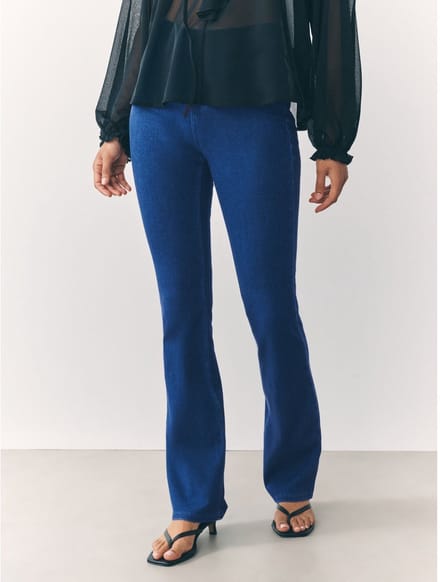 Next - Dames - Jersey bootcut-legging, petite - Petite - Blauw