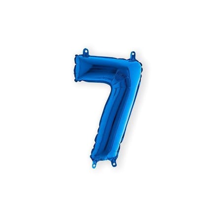 Folieballon cijfer '7' blauw (35cm)