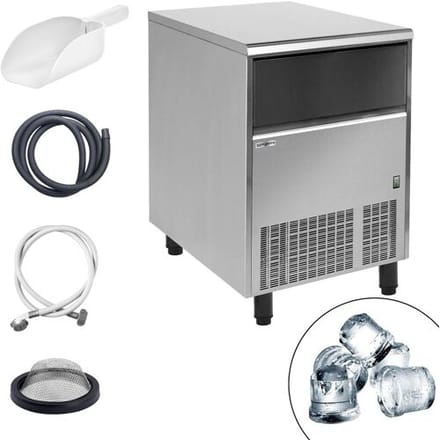 GGM Gastro Eiswürfelbereiter - Zylinder - 132 kg/24 h Zilver
