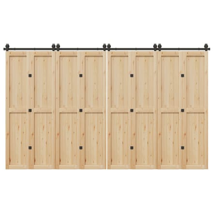 vidaXL - Doos - met - onderdelen - voor - schuifdeur - 366 - cm - staal - zwart