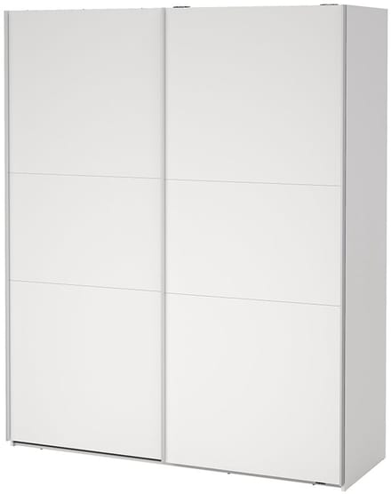 Como schuifdeurkast 2 deuren 180x220cm wit.