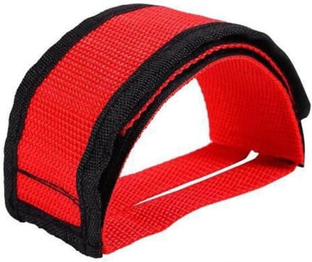 Fiets Pedalen Set - Fietspedalen met Riem - Fietsen - Verstelbare Strap - 47 x 5cm - Rood