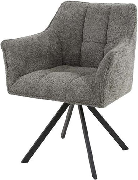 Set van 2 Draaibare Eetkamerstoelen Bouclé Suze - Met Armleuningen Beige