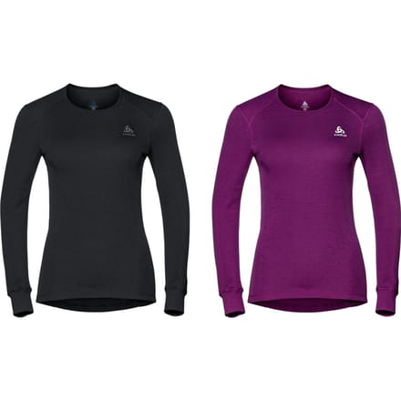 Odlo  - Maat XL - Suw Top Crew Neck L/S Active Warm 2 Pack Dames Thermoshirt - Black/Sangia