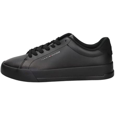Sneakers van mix van leer en textiel met labelopschrift