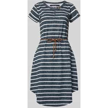 Knie-lange t-shirtjurk met strikceintuur